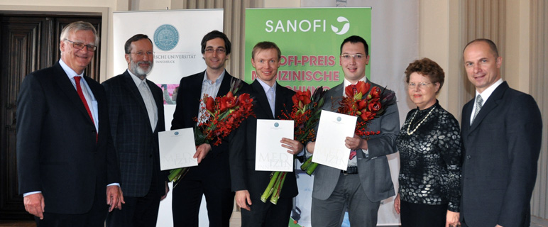 Sanofi - Preis 2011 geht an drei Jungforscher der Medizinischen Universität Innsbruck
