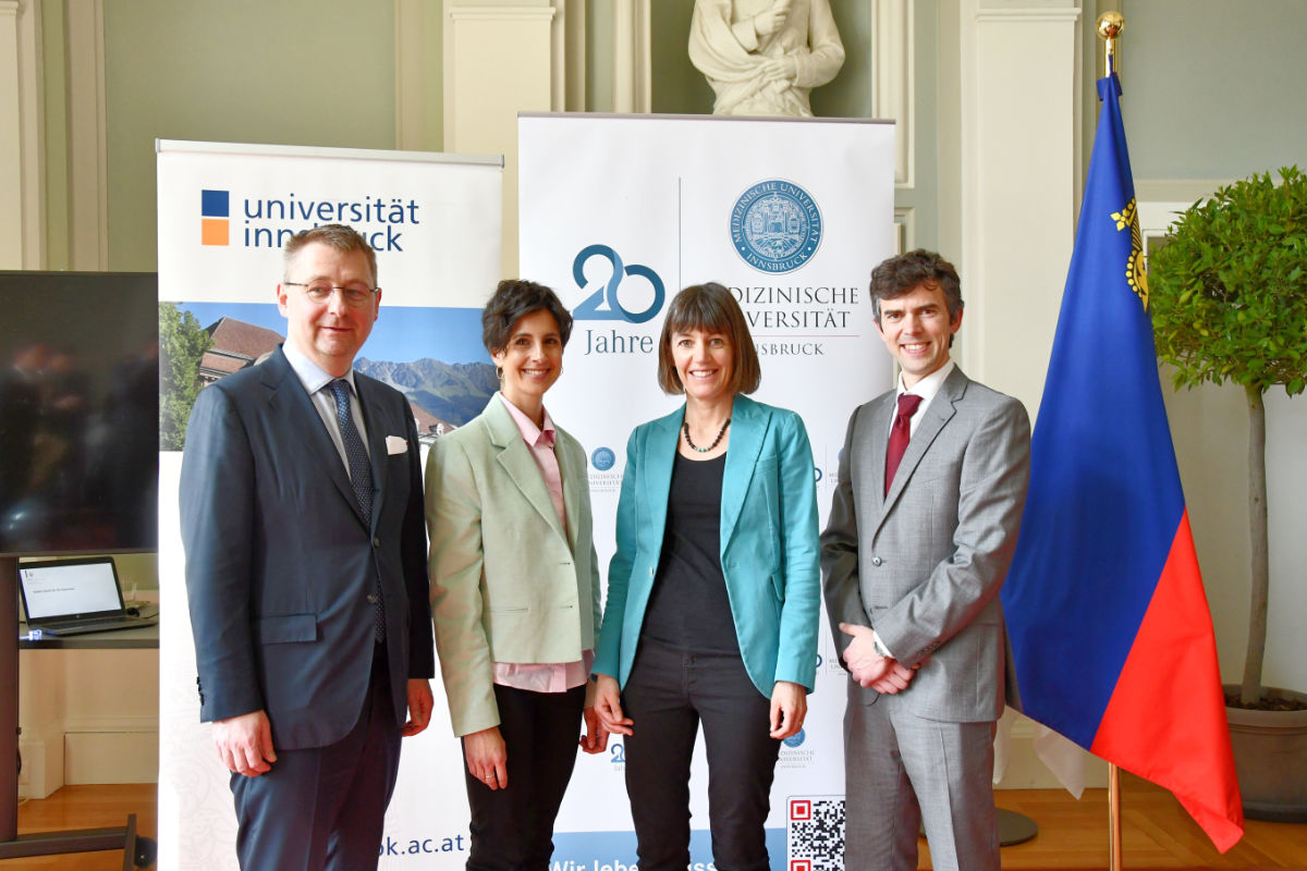 Die Liechtenstein-Preisträger:innen (v.l.): Andreas Pircher, Monika Messner, Rike Stotten und Robert Wild