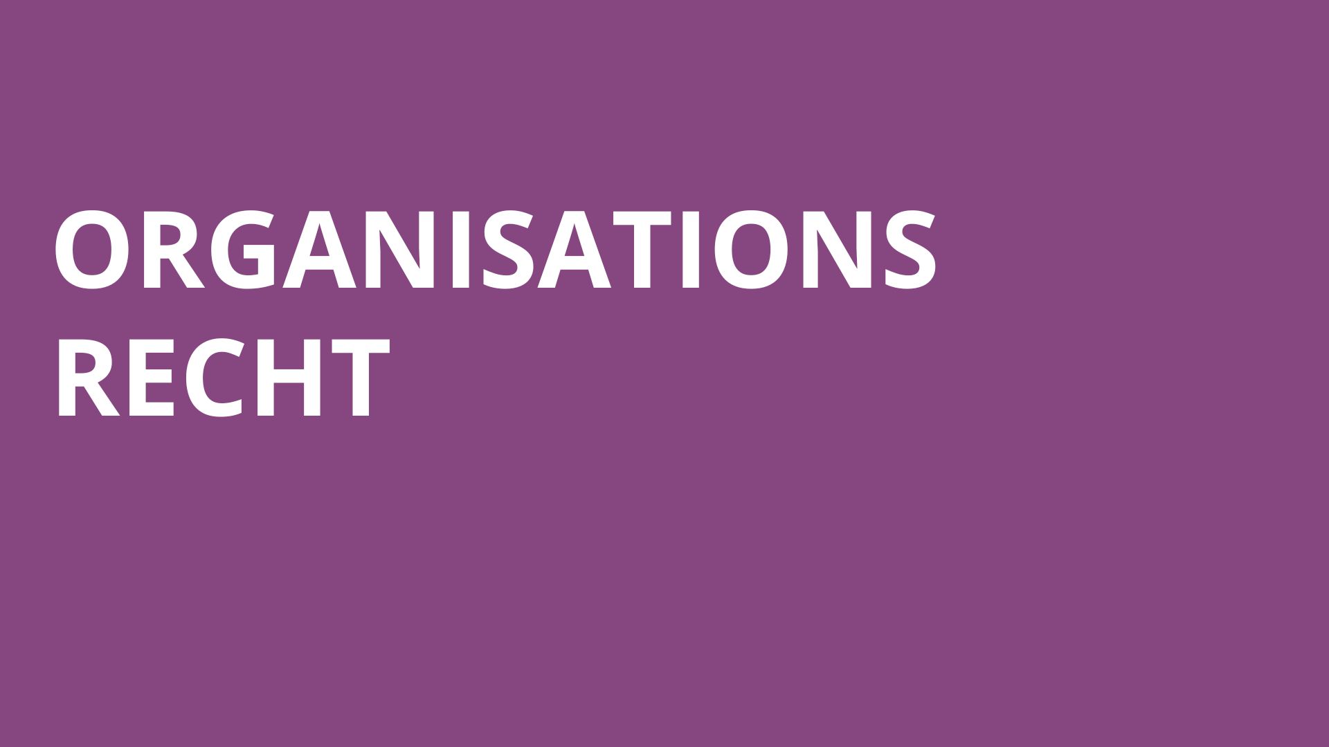 Organisationsrecht